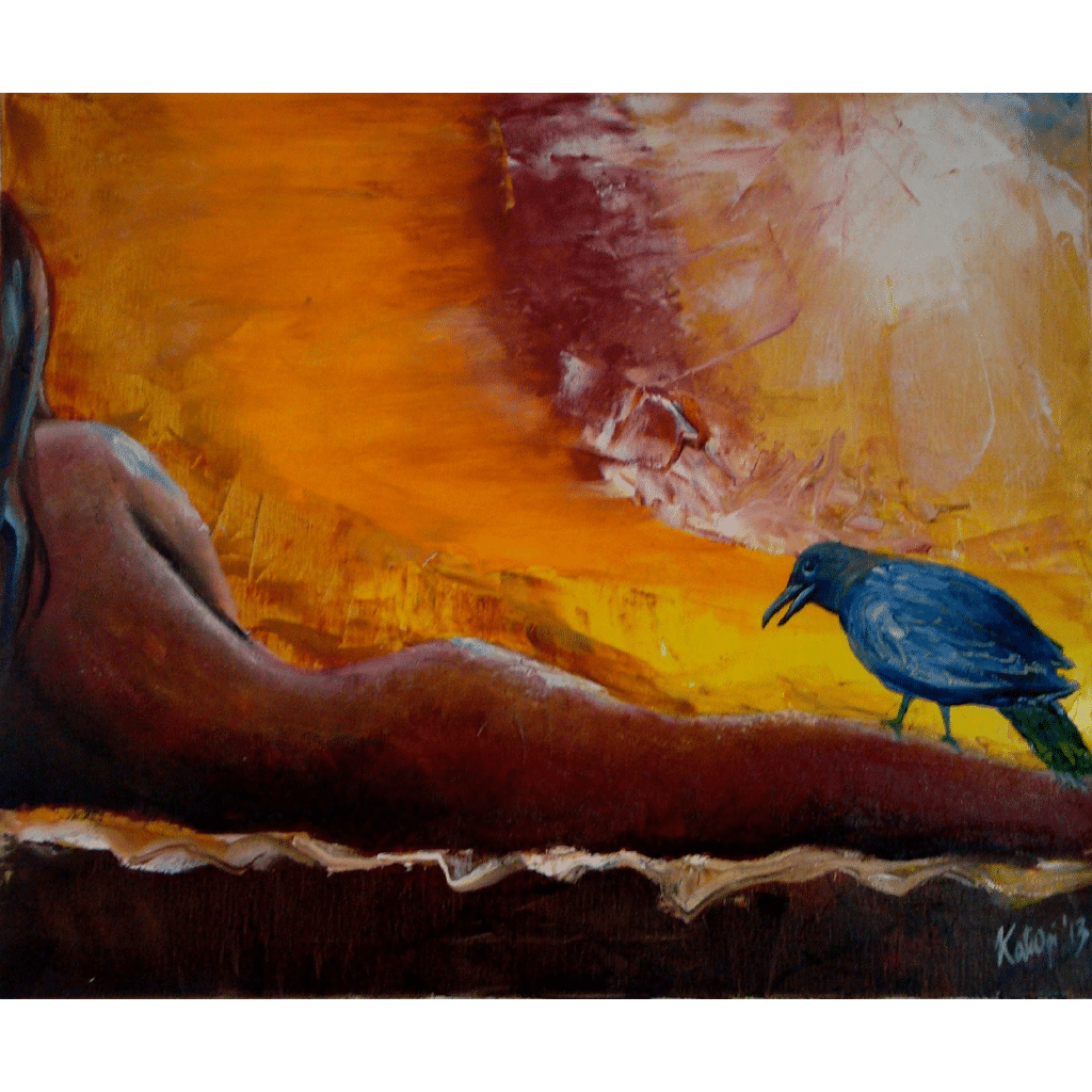 woman and raven front